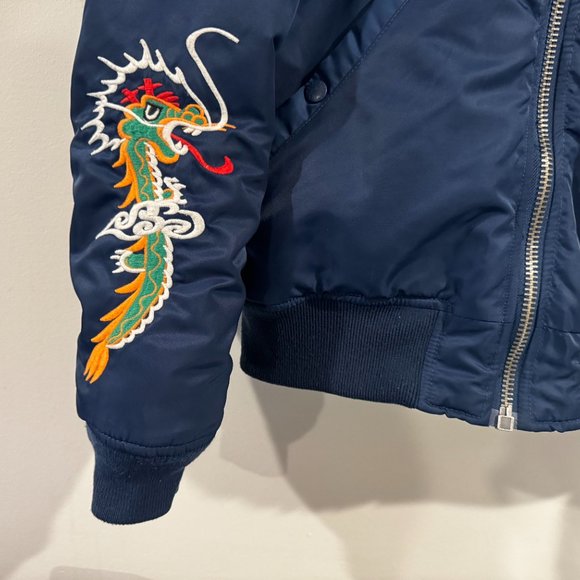 Schott NYC West Pacific Bomber Jacket Medium M South Korea USA Souvenir Flight - Picture 4 of 14